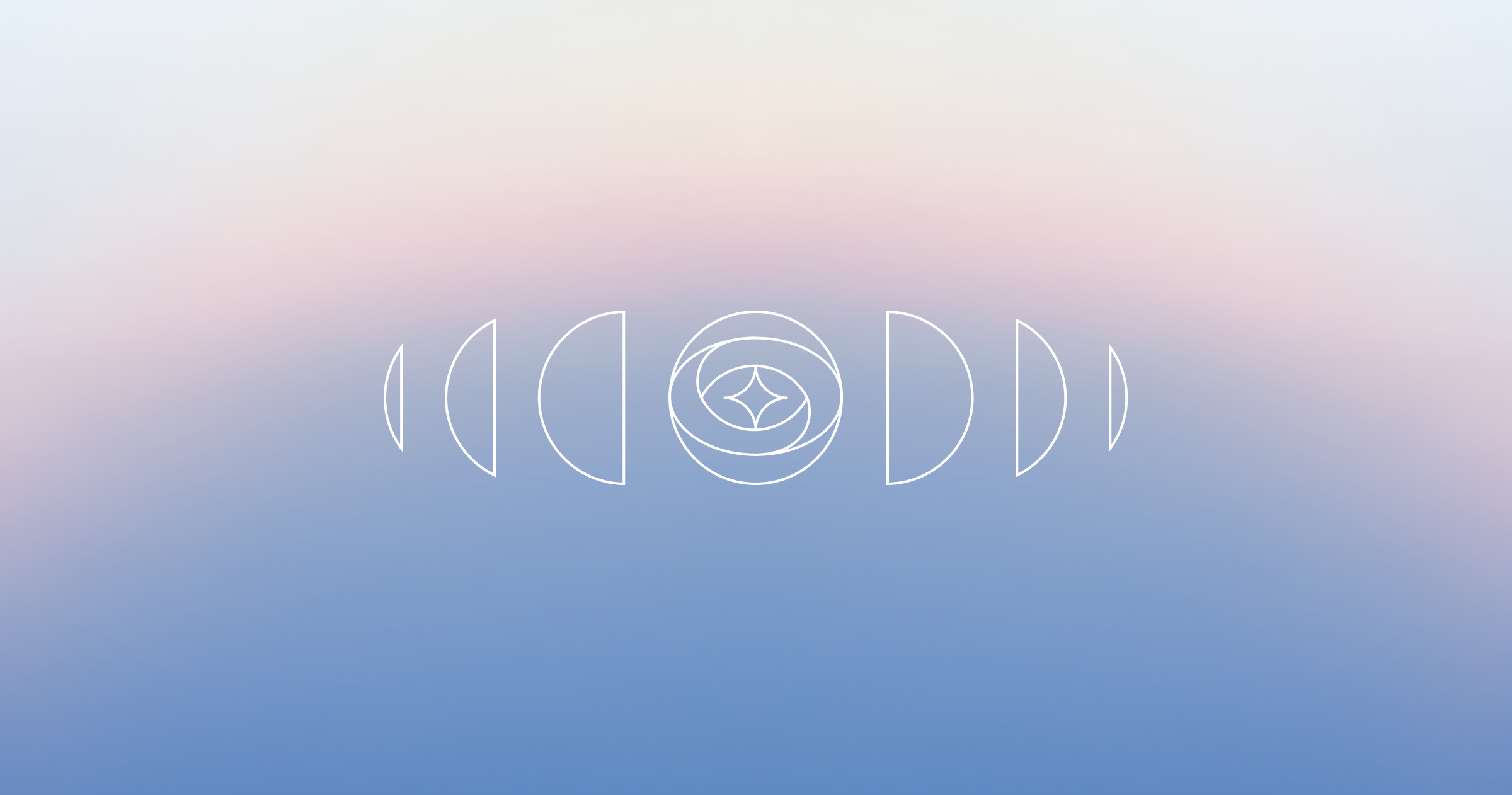 2026 signals change at Archetype (7) moon-phase type illustration over beautiful sunset gradient