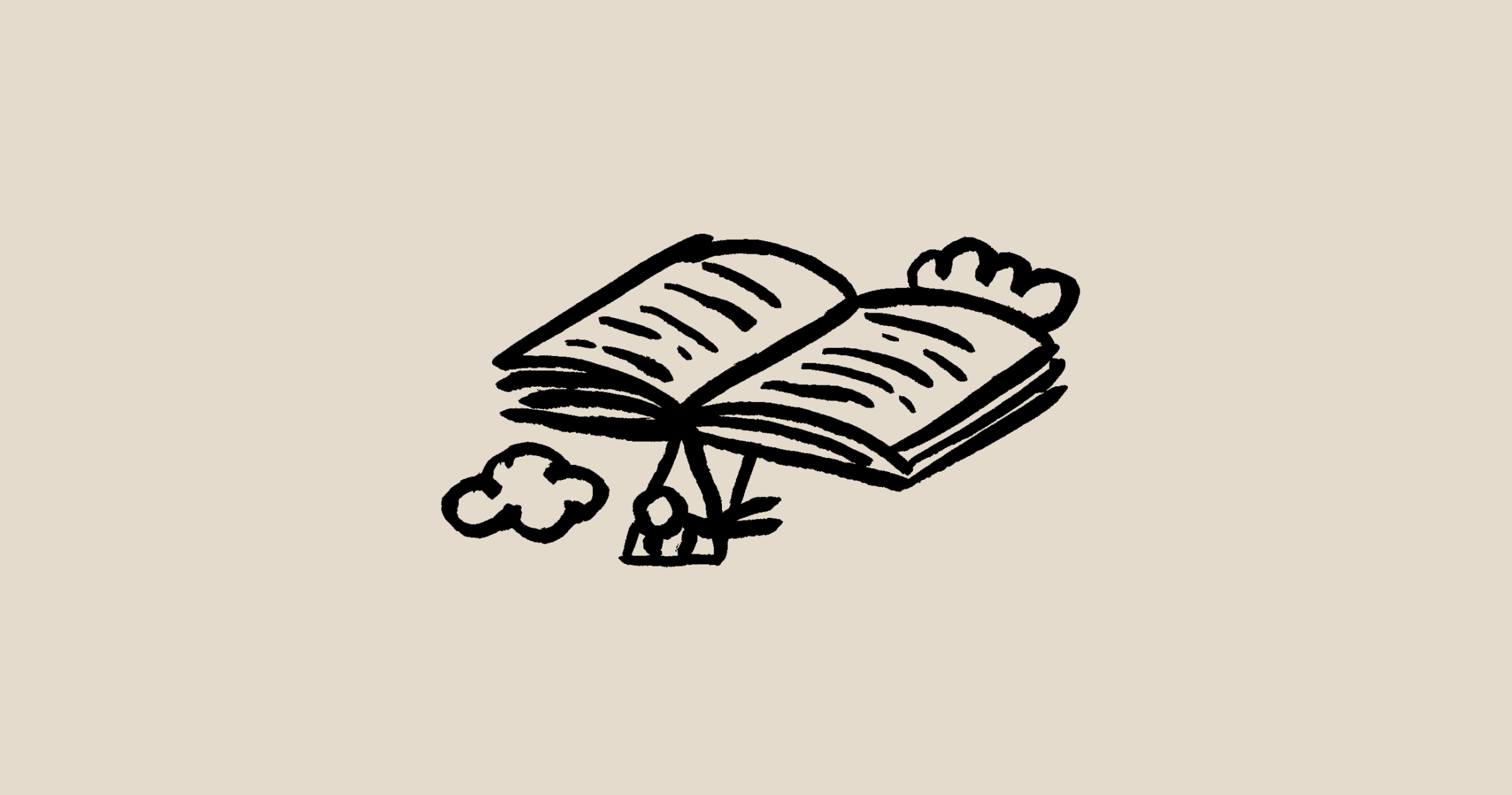 Sketch of an open book